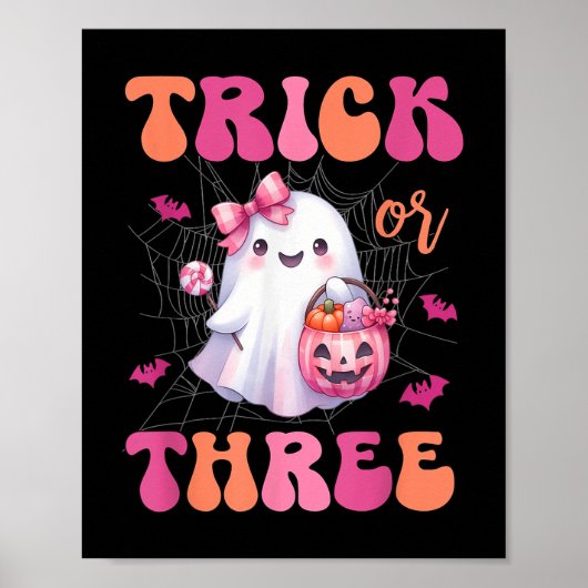 トリックハロウィーン3歳の幽霊誕生日 ポスター (正面)