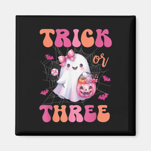 トリックハロウィーン3歳の幽霊誕生日 マグネット (正面)