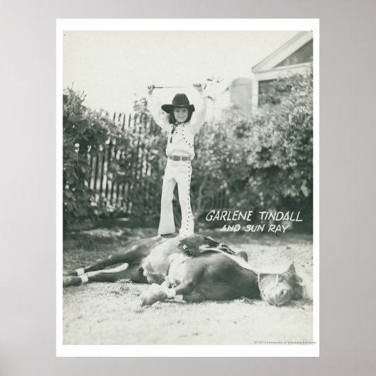 トリックホースの上に立っているガリーン・ティンダル。 ポスター (正面)