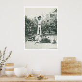 トリックホースの上に立っているガリーン・ティンダル。 ポスター (キッチン)