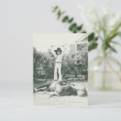 トリックホースの上に立っているガリーン・ティンダル。 ポストカード (スタンド正面)