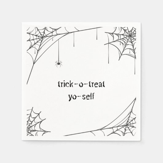 トリックヨーセルフラグジュアリーナプキン – ハロウィーン スタンダードカクテルナプキン (正面)
