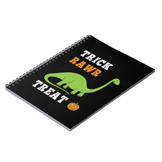 トリックラウドトリートカワイハロウィンブロントサウルスディノ ノートブック (左側)