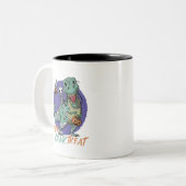 トリックラワートリートTレックス恐竜ミイラのハロウィーン ツートーンマグカップ (正面左)