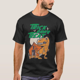 トリックラワートリートTレックス面白いハロウィーン恐竜 Tシャツ