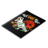 トリックラートリートハロウィーン恐竜Tレックスかぼちゃ ノートブック (左側)