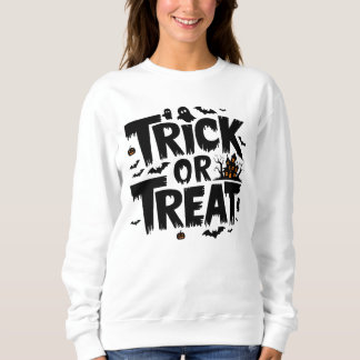 トリック不気味またはトリートおもしろいSweでハロウィーンの夜 スウェットシャツ
