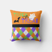 トリック不気味またはトリートアーガイル装飾用クッション クッション (正面)