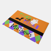 トリック不気味または治療アーガイル ドアマット (アングル)