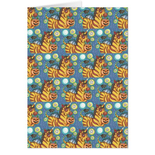 トリック又はトリートこうもりウイングゼブラハロウィーンカ空白のード (正面)