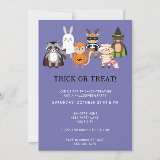 トリック又はトリートハローウィンパーティ 招待状 (正面)