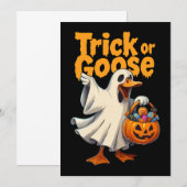 トリック・オア・グース ハロウィンのガチョウ 招待状 (正面/裏面)