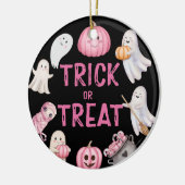 トリック・オア・スリー ハロウィンゴースト 3歳の誕生日パーティー セラミックオーナメント (左)