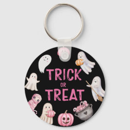 トリック・オア・スリー ハロウィーン ゴースト 誕生日パーティー キーホルダー