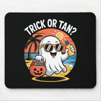 トリック オア タン ハロウィン おもしろ かわいい おばけ ビーチ 夏 マウスパッド