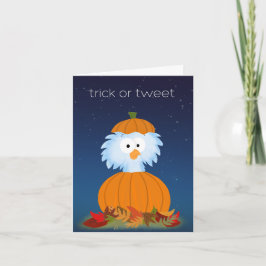 トリック・オア・"ツイート" ハロウィンの鳥のカード カード