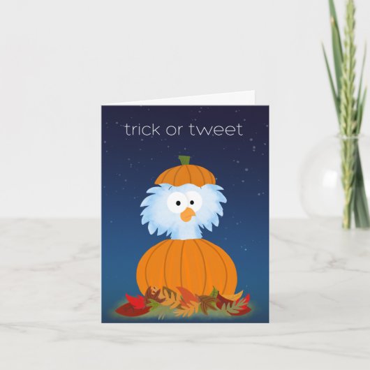 トリック・オア・"ツイート" ハロウィンの鳥のカード カード (正面)