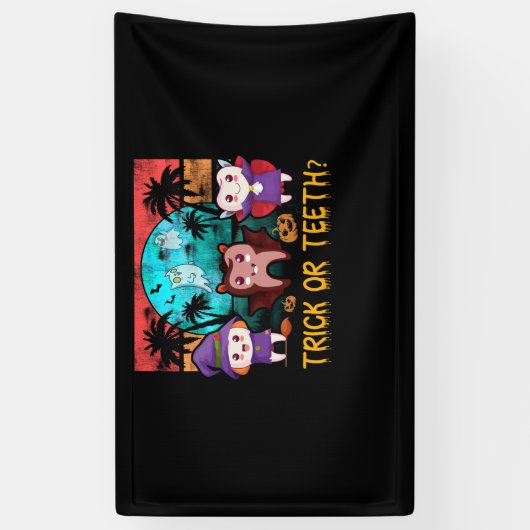 トリック・オア・ティース歯科医用ハロウィーン衣装歯科 横断幕 (縦)