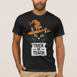 トリック オア ティーチ グルービー ティーチャー ハロウィン レトロ Tシャツ
