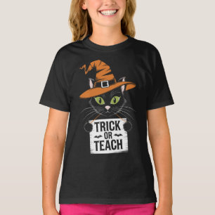 トリック オア ティーチ グルーヴィー ティーチャー ハロウィン レトロ Tシャツ