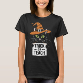 トリック オア ティーチ グルーヴィー ティーチャー ハロウィン レトロ Tシャツ