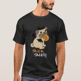トリック・オア・トリーツ パグ コスチューム Tシャツ