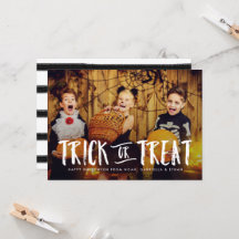 トリック・オア・トリートのハロウィンの写真カード
