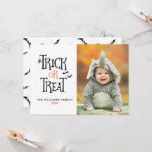 トリック・オア・トリートのハロウィンの写真カード