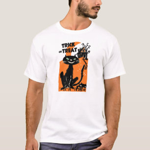 トリック・オア・トリートのハロウィン猫のヴィンテージのワイシャツ Tシャツ