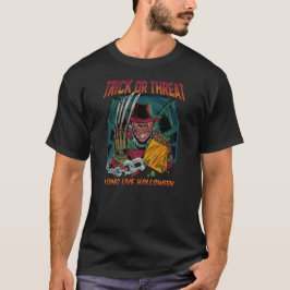 トリック・オア・トリートのホラー・ハロウィン・ヴィンテージ・スラッシャー Tシャツ