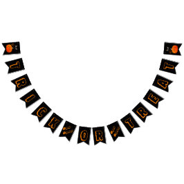 トリック・オア・トリートガト・ネグロ・カラバサ・ナランジャ・ブー バンティングフラッグ