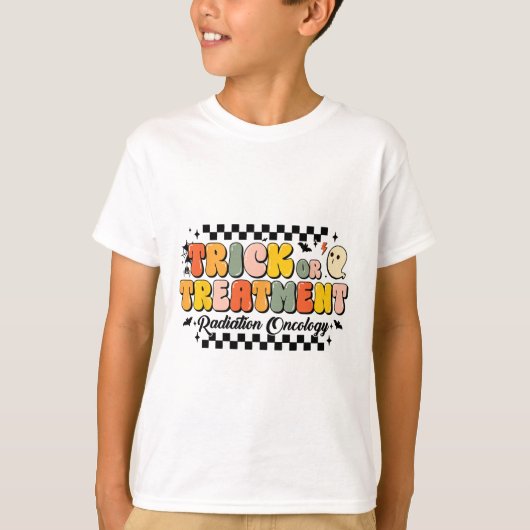 トリック オア トリートメント放射線腫瘍学ハロウィン1 Tシャツ (正面)