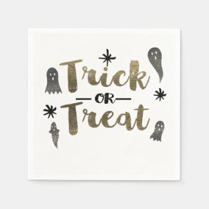 トリック・オア・トリート おばけのモダンハロウィンパーティー スタンダードカクテルナプキン