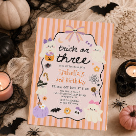 トリック・オア・トリート おばけ ハロウィン 3歳の誕生日 招待状