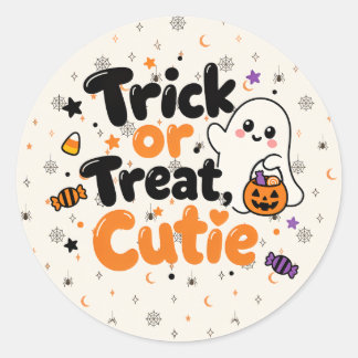 トリック・オア・トリート かわいいおばけ ハロウィン ラウンドシール