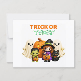 トリック・オア・トリート - かわいいハロウィンの友達 招待状
