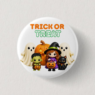 トリック・オア・トリート - かわいいハロウィンの友達 缶バッジ