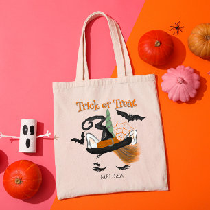 トリック・オア・トリート かわいいユニコーン魔女 ハロウィン トートバッグ