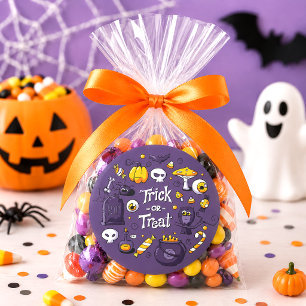 トリック・オア・トリート かわいい子供たちのハロウィン キャンディ パーティーグッズ ラウンドシール