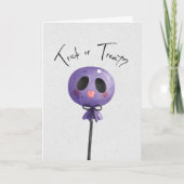 トリック・オア・トリート？ かわいい水彩ポップ カード (正面)