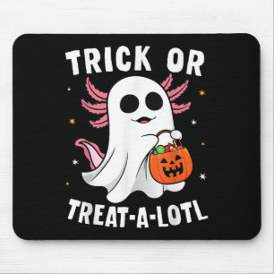 トリック・オア・トリート・ア・ロトル ウーパールーパーのかわいいハロウィンコスチューム マウスパッド