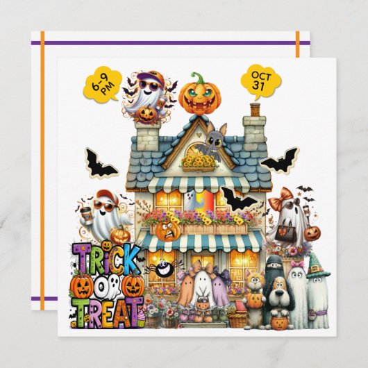 トリック・オア・トリート オア トランク・オア・トリート 招待状 (正面/裏面)