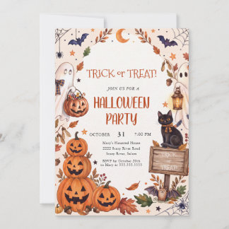 トリック・オア・トリート スプーキー ハロウィン コスチューム パーティー 招待状