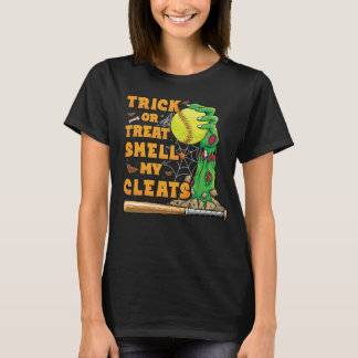 トリック・オア・トリート・スメル・マイ・クリーツ おもしろ ソフトボール Tシャツ