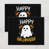 トリック・オア・トリート ハロウィンの幽霊 サンキューカード (正面/裏面)