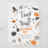 トリック・オア・トリート ハロウィン おばけ 招待状 (正面)