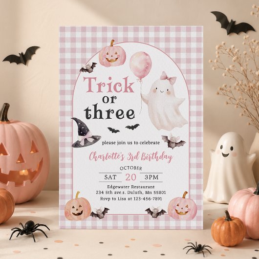 トリック・オア・トリート ハロウィン おばけ 3歳の誕生日 招待状