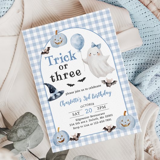 トリック・オア・トリート ハロウィン おばけ 3歳の誕生日 招待状