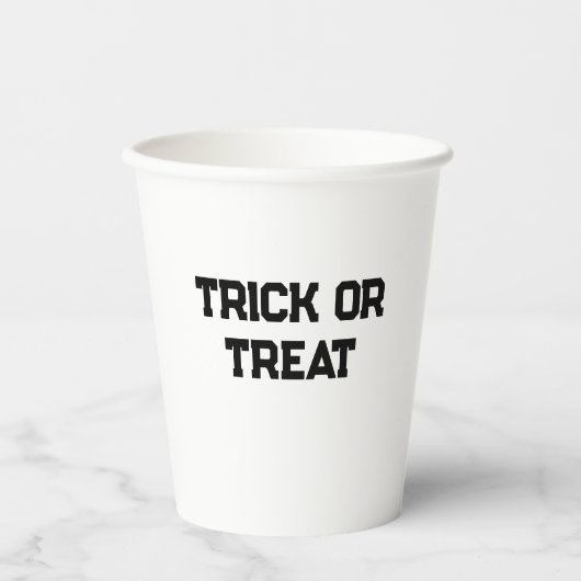 トリック・オア・トリート ハロウィン スパイキー ブラック シンプル ミニ 紙コップ (正面)
