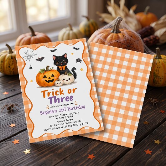 トリック・オア・トリート ハロウィン 3歳 誕生日招待状 招待状